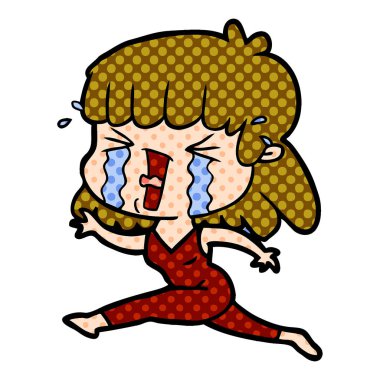 çizgi film kadın gözyaşları içinde