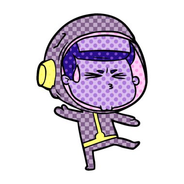 vektör çizim karikatür astronot vurguladı