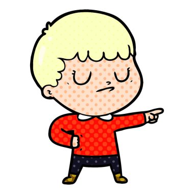 vektör çizim karikatür huysuz çocuk