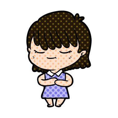 Çizgi filmdeki kadının vektör çizimi