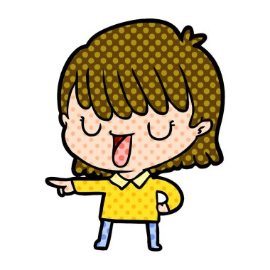 Çizgi filmdeki kadının vektör çizimi