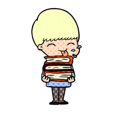 mutlu çizgi film çocuk vektör çizim