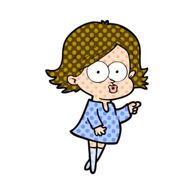 surat asmayı çizgi film kız vektör çizim