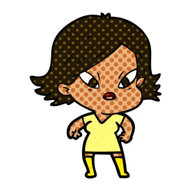 vektör çizim karikatür kadın vurguladı