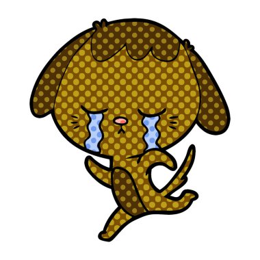 vektör çizim karikatür köpek ağlama