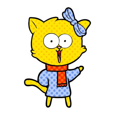 Çizgi film kedisinin vektör çizimi