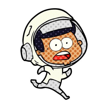 Çizgi film astronotunun vektör çizimi