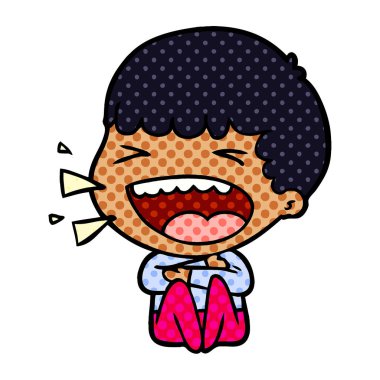 adam gülüyor karikatür vektör çizim