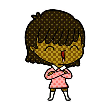 Çizgi filmdeki kadının vektör çizimi