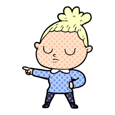 vektör çizim karikatür sakin kadın