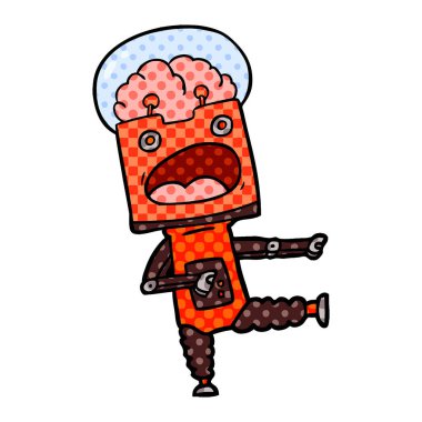 Çizgi film robotunun vektör çizimi