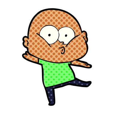 vektör çizim karikatür kel adam