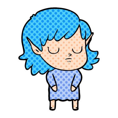 vektör çizim karikatür elf kızı