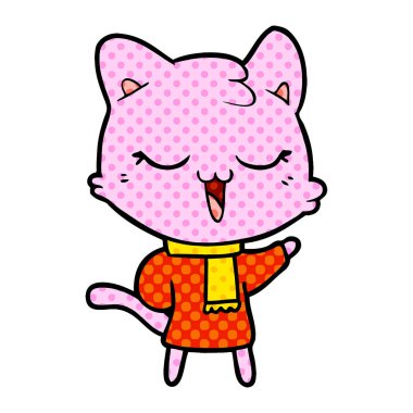 Çizgi film kedisinin vektör çizimi
