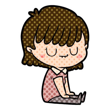 Çizgi filmdeki kadının vektör çizimi