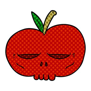 Çizgi film elmasının vektör illüstrasyonu