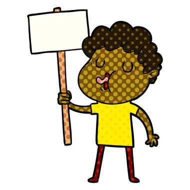  vektör çizim karikatür adam şarkı