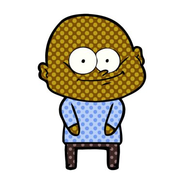 vektör çizim karikatür kel adam