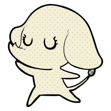 vektör çizim sevimli çizgi fil