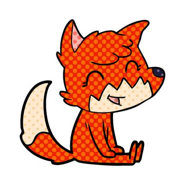 mutlu karikatür fox vektör çizim
