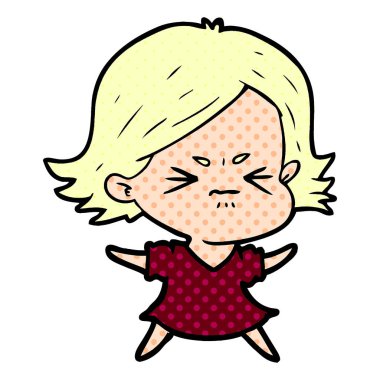 vektör çizim karikatür kızgın kadın