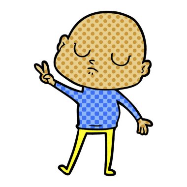 vektör çizim karikatür kel adam