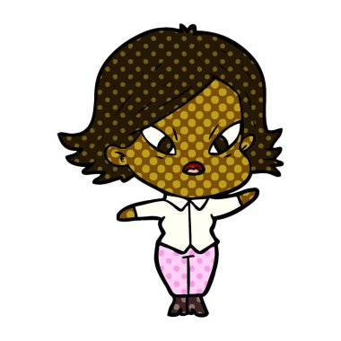 vektör çizim karikatür kadın vurguladı