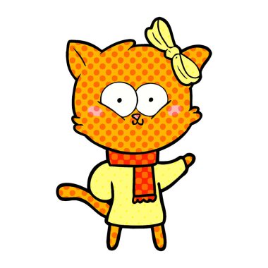 Çizgi film kedisinin vektör çizimi