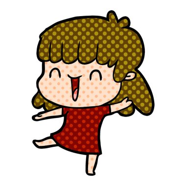 Çizgi filmdeki kadının vektör çizimi