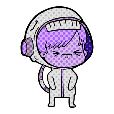 vektör çizim karikatür astronot kadın