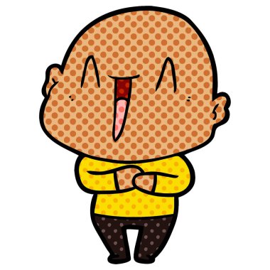 vektör çizim karikatür kel adam