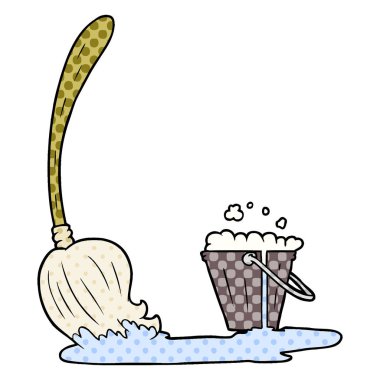 karikatür paspas ve kova