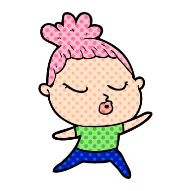 vektör çizim karikatür sakin kadın