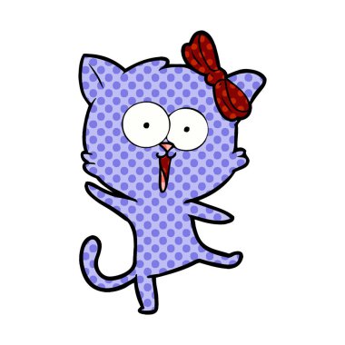 Çizgi film kedisinin vektör çizimi