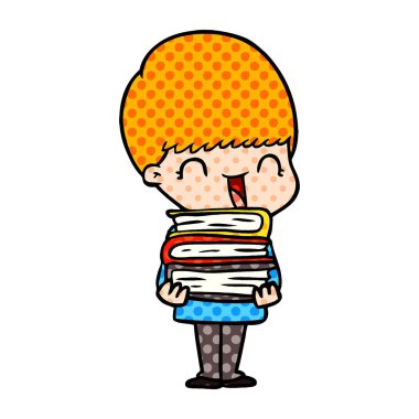 mutlu çizgi film çocuk vektör çizim