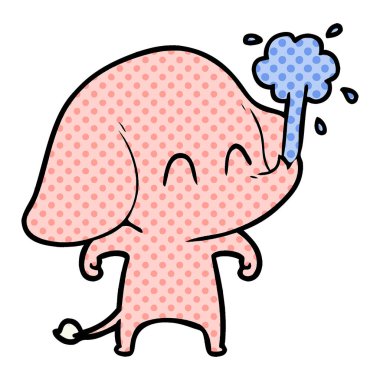 vektör çizim sevimli çizgi fil