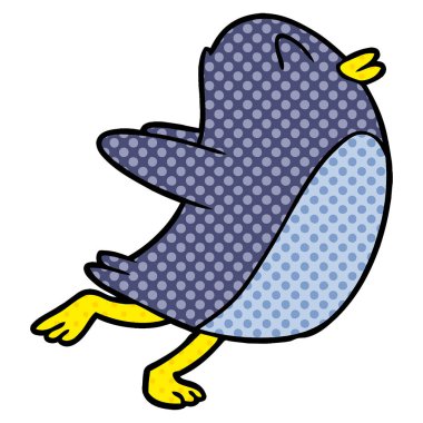 mutlu karikatür penguen vektör çizim