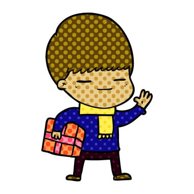 vektör çizim karikatür kendini beğenmiş çocuk