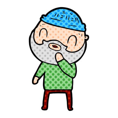 vektör çizim karikatür sakallı adam