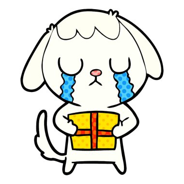 sevimli çizgi köpek Noel hediyesi ile