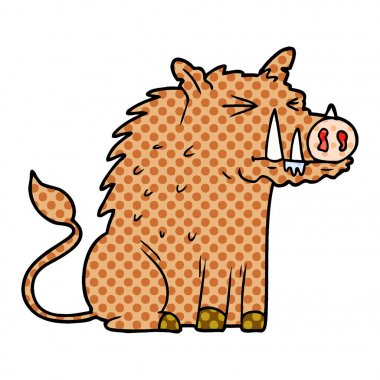 Çizgi film domuzunun vektör çizimi