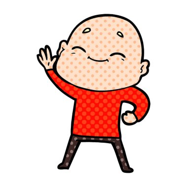 vektör çizim karikatür kel adam