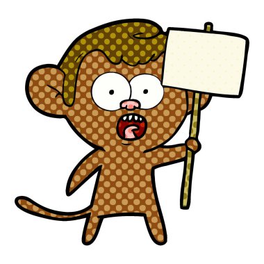 vektör çizim karikatür şok maymun