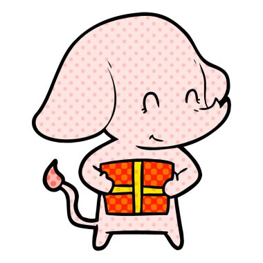 sevimli çizgi fil hediye ile