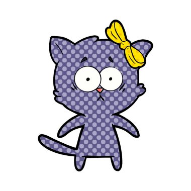 Çizgi film kedisinin vektör çizimi