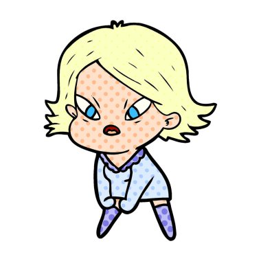 vektör çizim karikatür kadın vurguladı