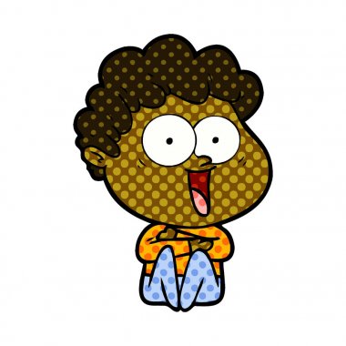 vektör çizim karikatür dostum heyecanlı