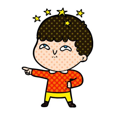 vektör çizim karikatür çocuk hayret