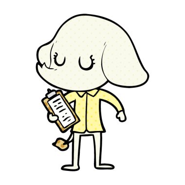 vektör çizim sevimli çizgi fil