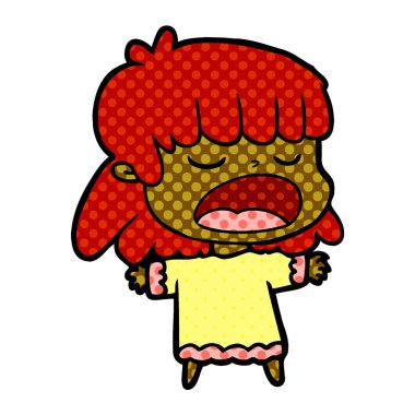 vektör çizim karikatür kadın söz